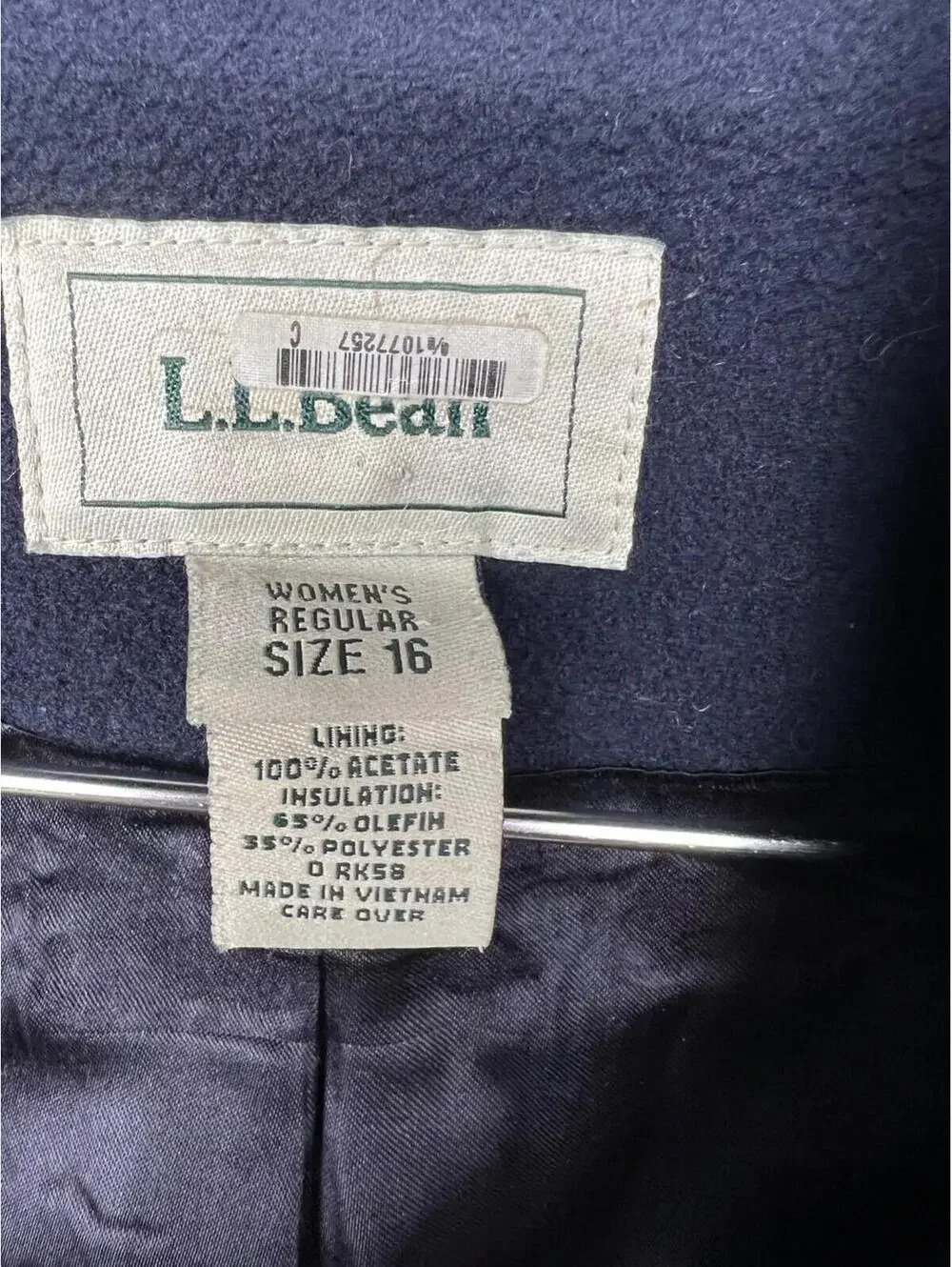 Vintage LL Bean Wool Pea Coat Womens 16 Navy Nautical Classic Classy